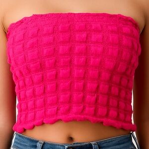 Fashion Nova Waffle Knit Bubble Tube Top – Size SM
